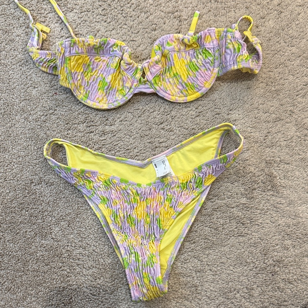 ASOS Yellow and Purple Bikini Set